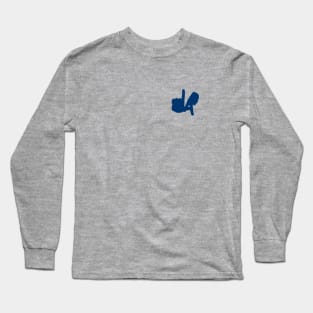 Small LA Hands Silhouette, Blue Long Sleeve T-Shirt